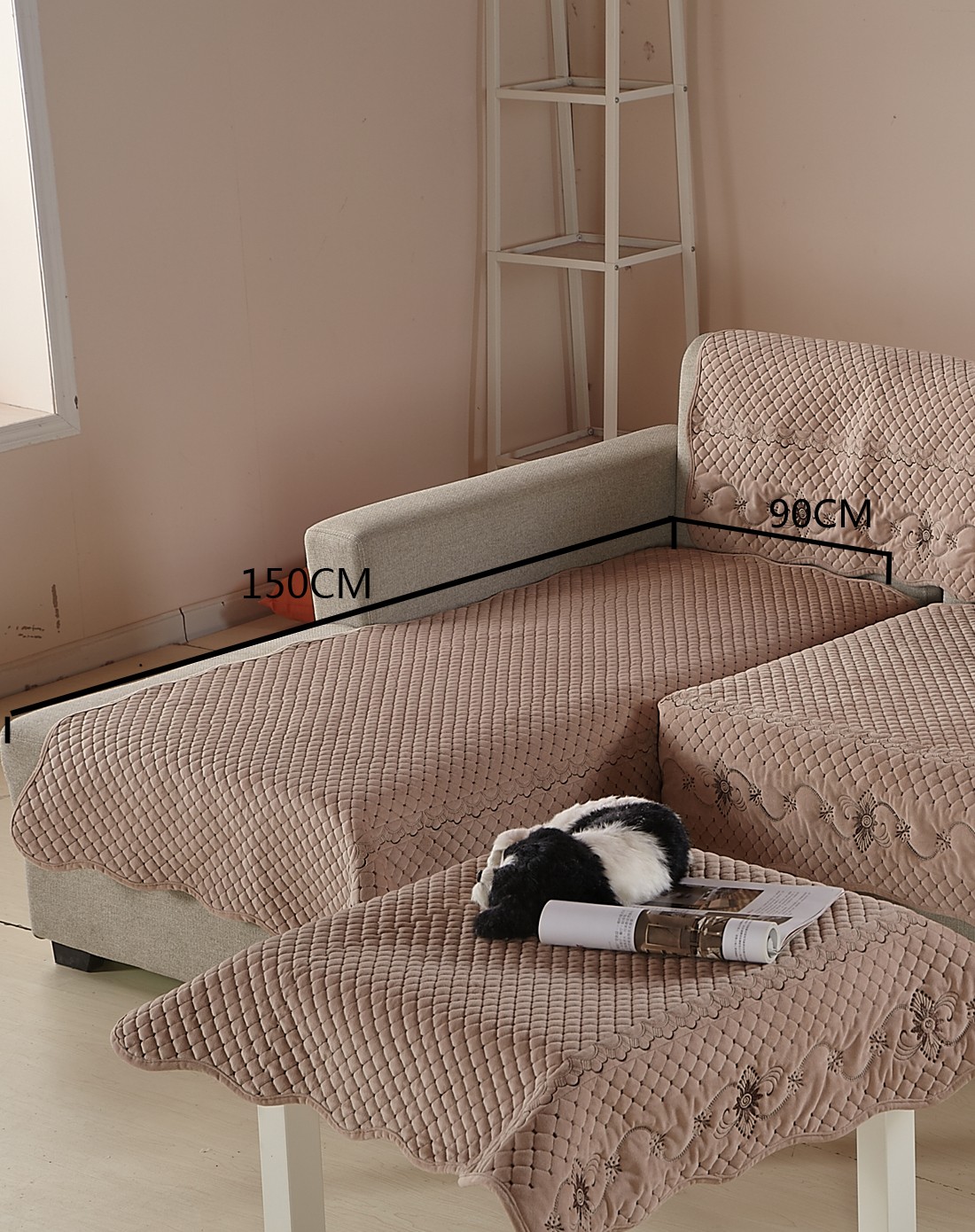 韩版防滑柔软沙发垫(简约咖啡色)90*150
