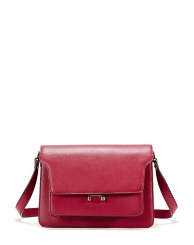 酒红色风琴褶斜挎包