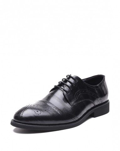 梦特娇montagut头层黑色羊皮革绅士鞋q54128226a01_唯品会