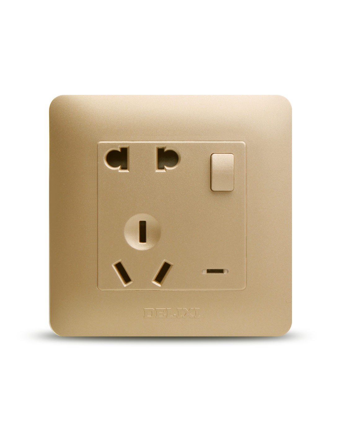 德力西家居电气专场唯美琴键五孔带开关插座双控dlx