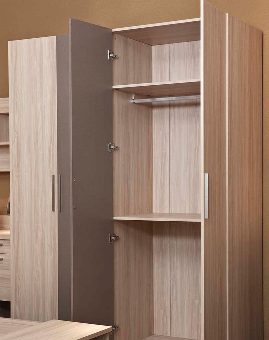 紫布纹简约四门衣柜