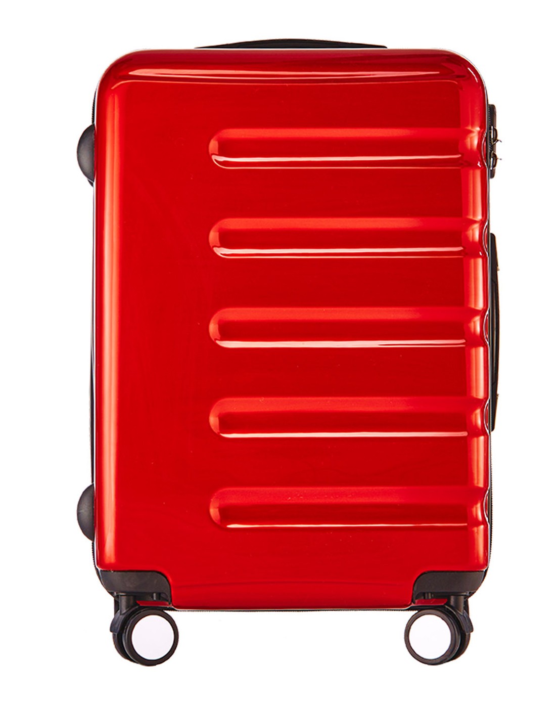 靓面酒红色横条纹旅行箱24寸