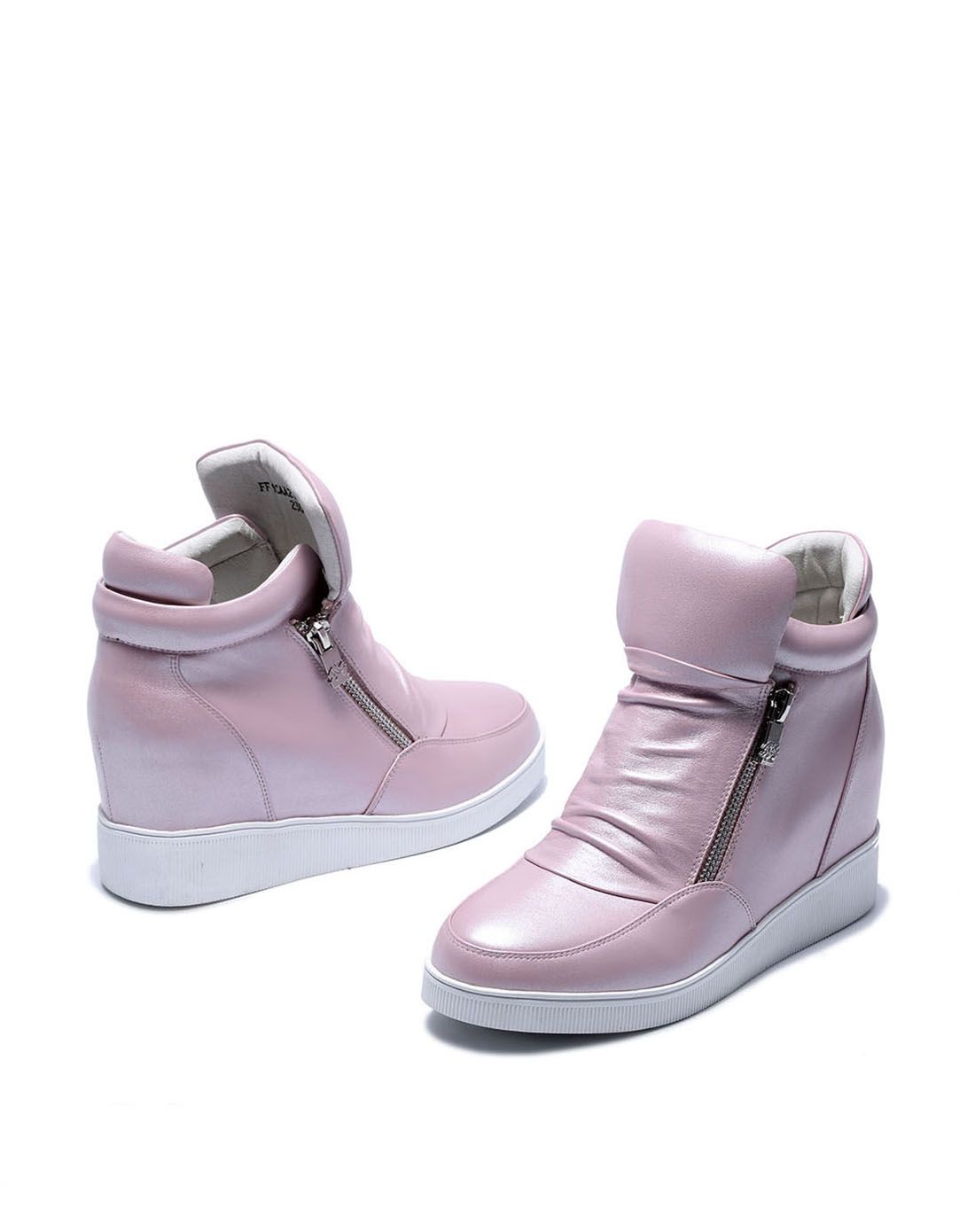 森林公主forest princess粉色牛皮时尚拉链运动休闲鞋ff1caa21031305