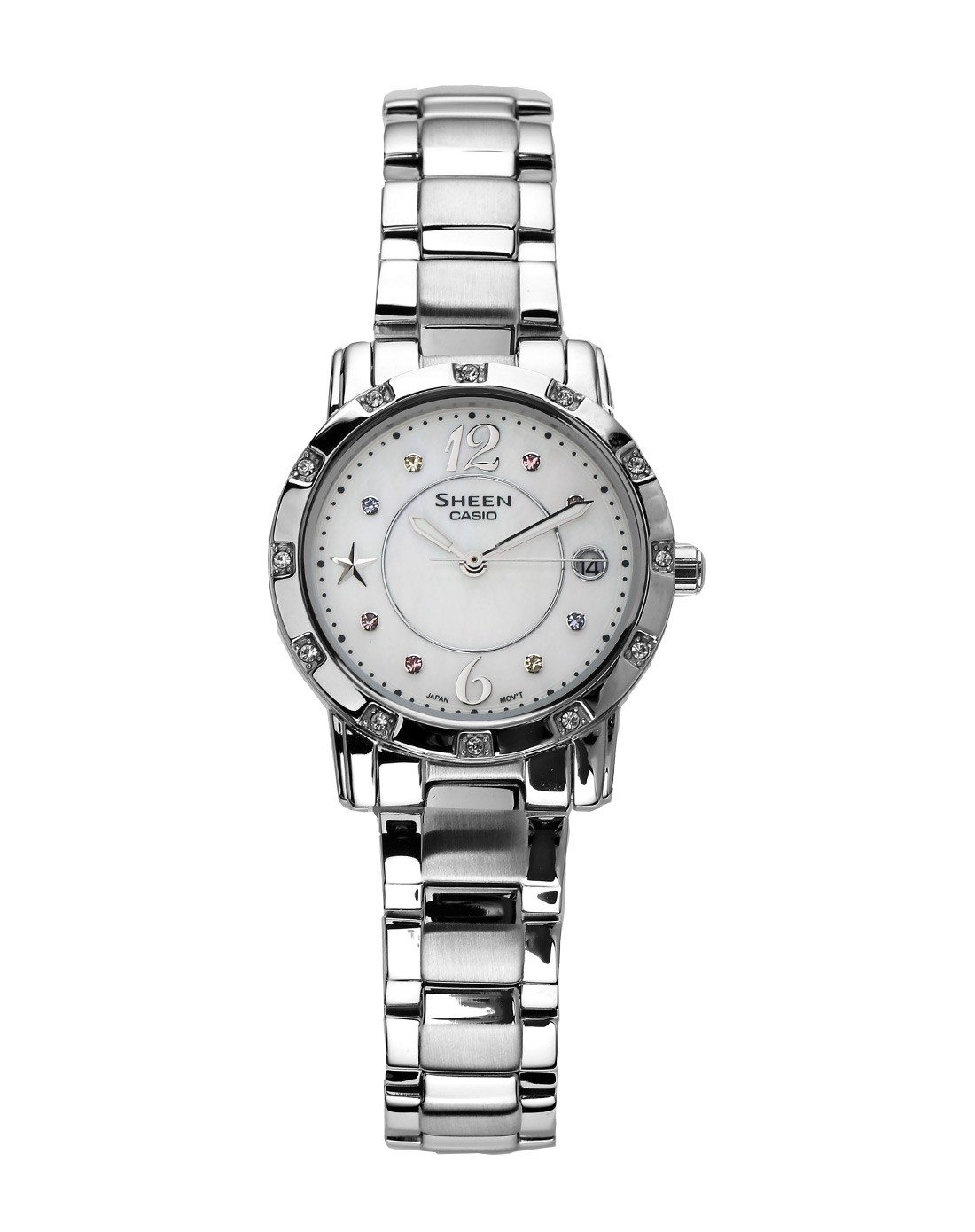 sheen系列时尚镶钻钢带防水石英女表