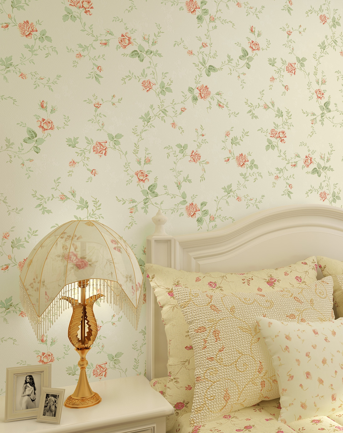 田园清新小碎花温馨靓丽无纺布墙纸