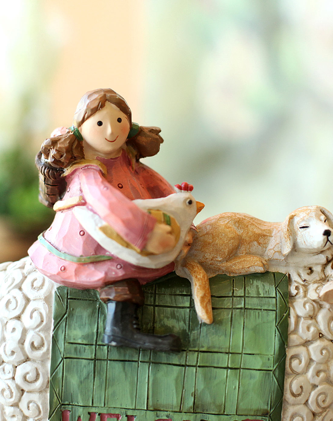 骑羊的女孩欧式田园装饰品