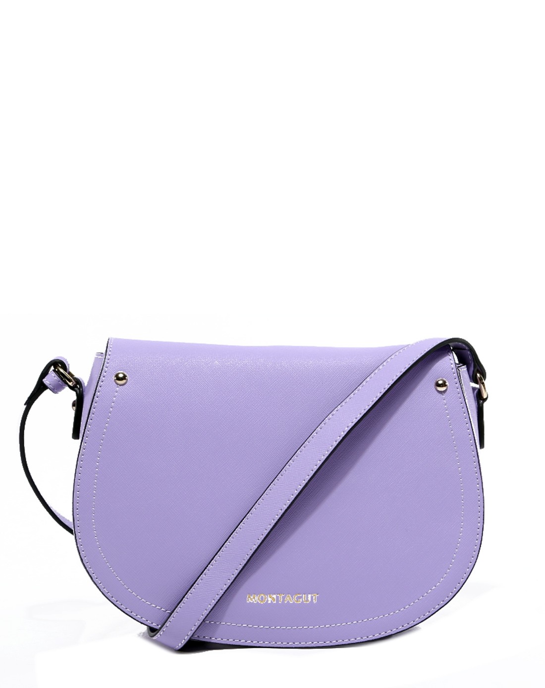 女款紫色牛皮斜挎包