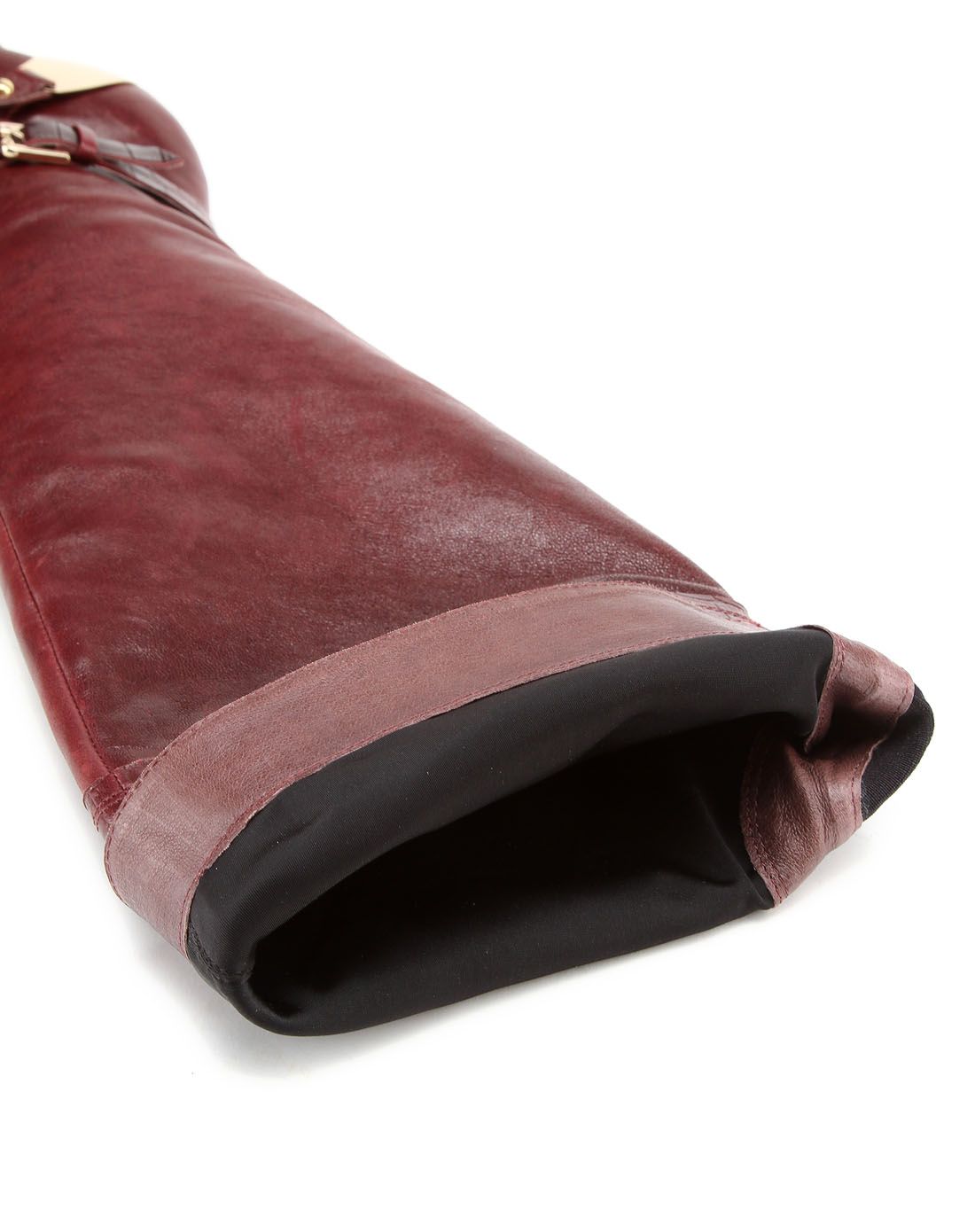 头层酒红色混种羊皮/酒红色鳄鱼纹羊皮尖圆头时尚/气场超高靴