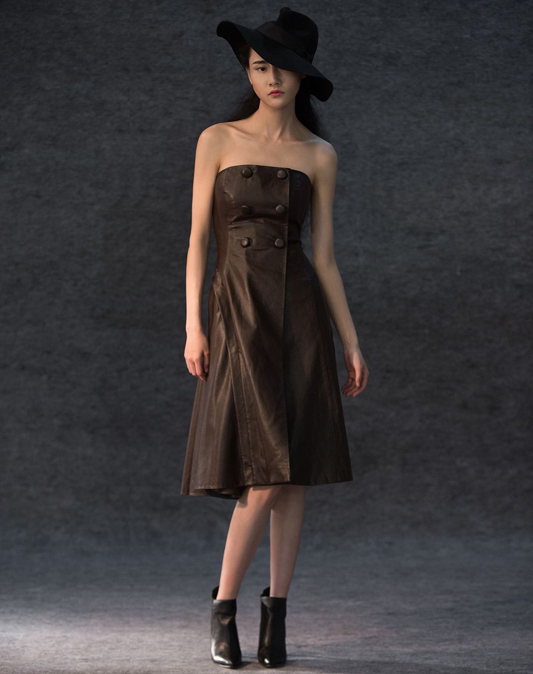 茵曼inman女装清仓专场简约高腰抹胸连衣裙8431030871440_唯品会