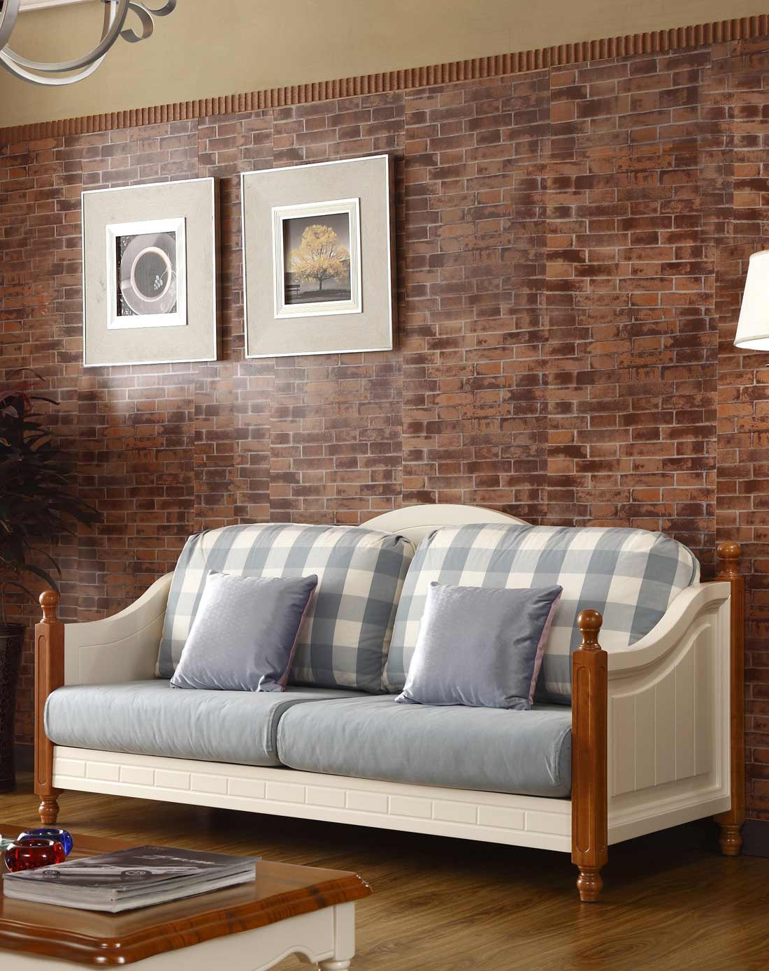 实木框架韩式布艺沙发【三人位】