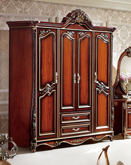 欧式新古典衣柜 雕花四门衣柜