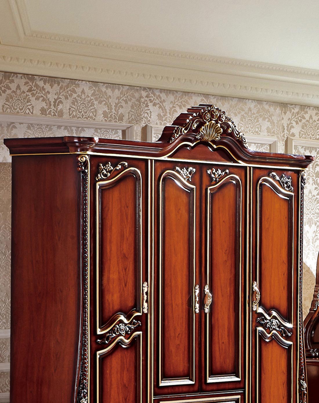 欧式新古典衣柜 雕花四门衣柜