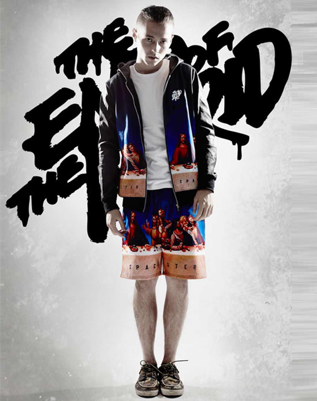 廖人帅潮牌 末日晚餐黑色连帽长袖夹克