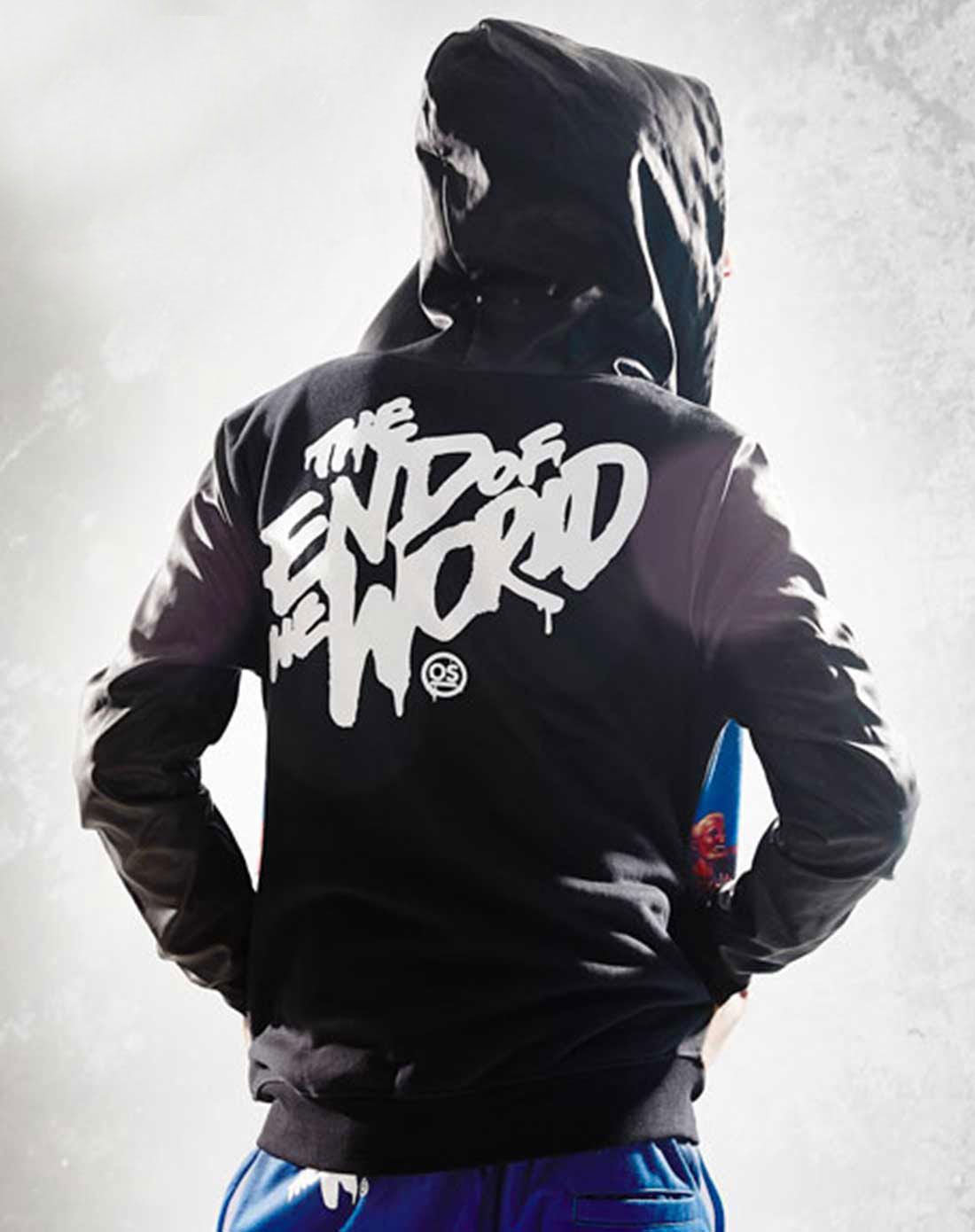 廖人帅潮牌 末日晚餐黑色连帽长袖夹克