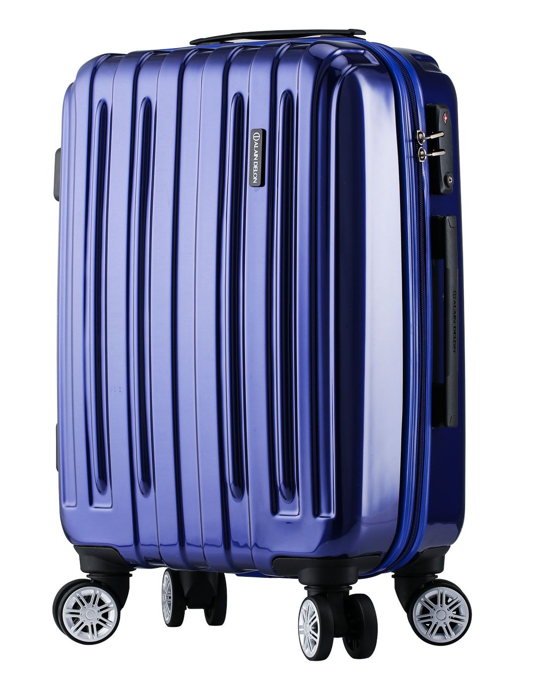 新款镜面双排飞机轮旅行箱尊贵蓝20寸