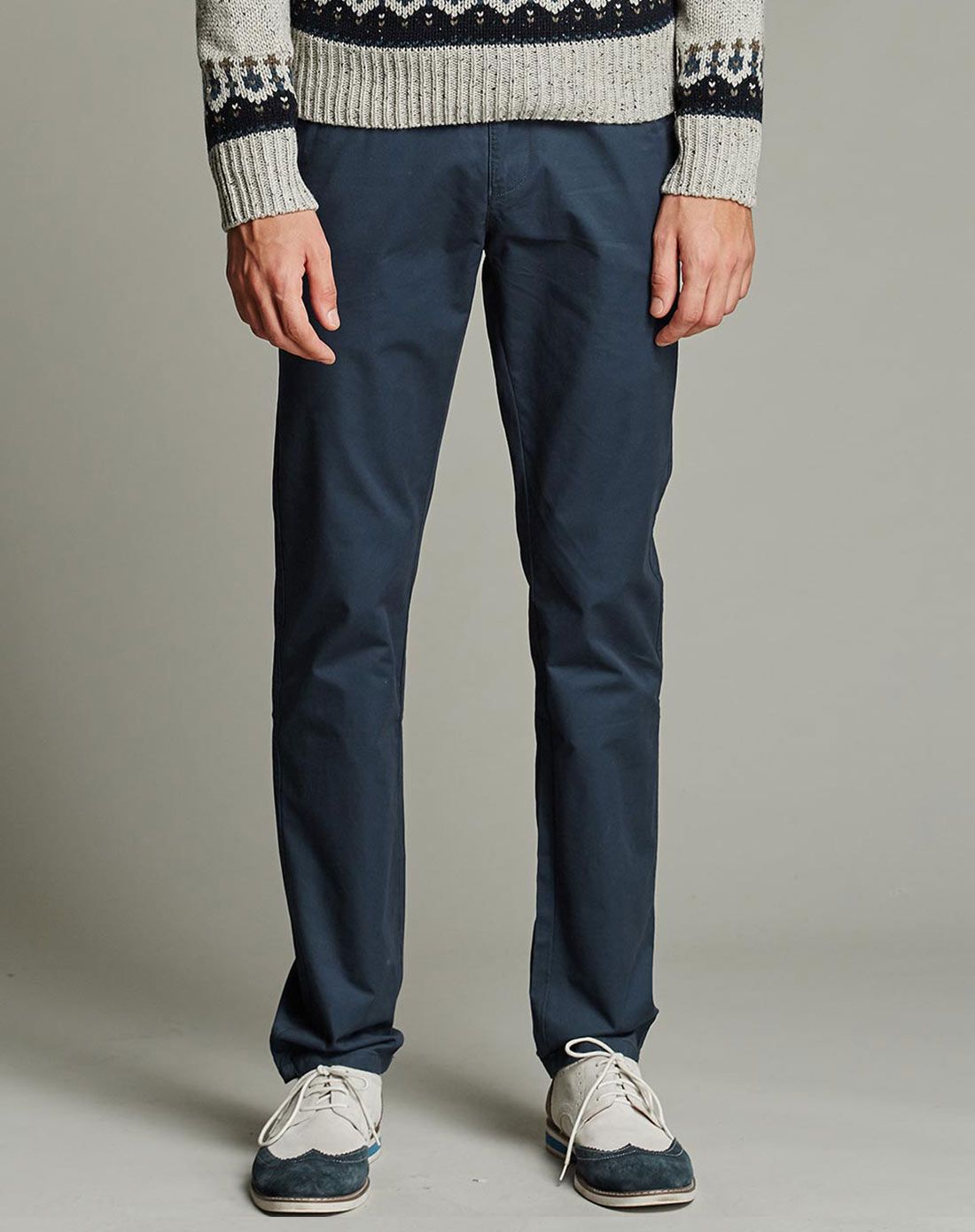 摩卡兰色纯棉舒适休闲裤