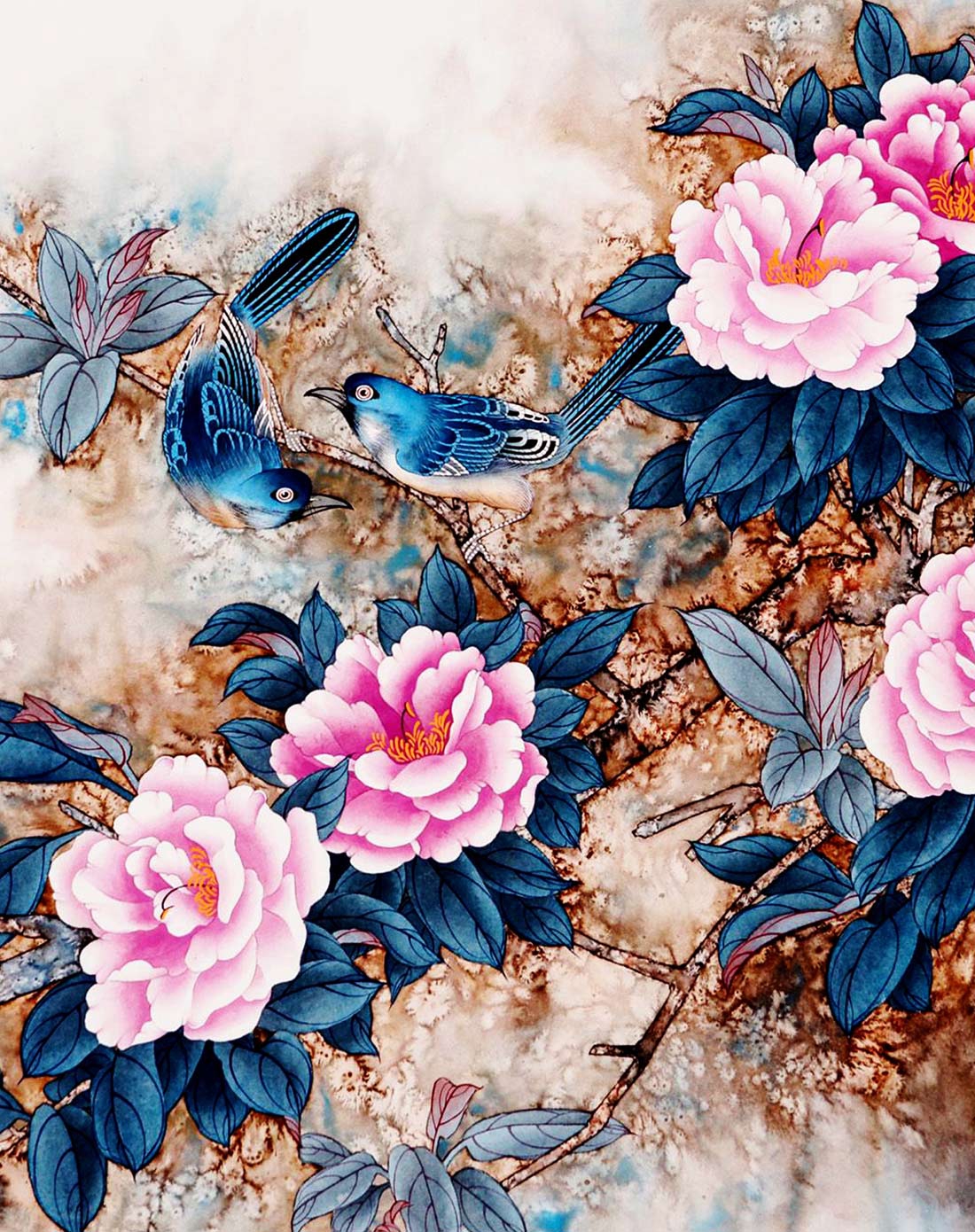 新中式风单幅装饰画(百花齐放)