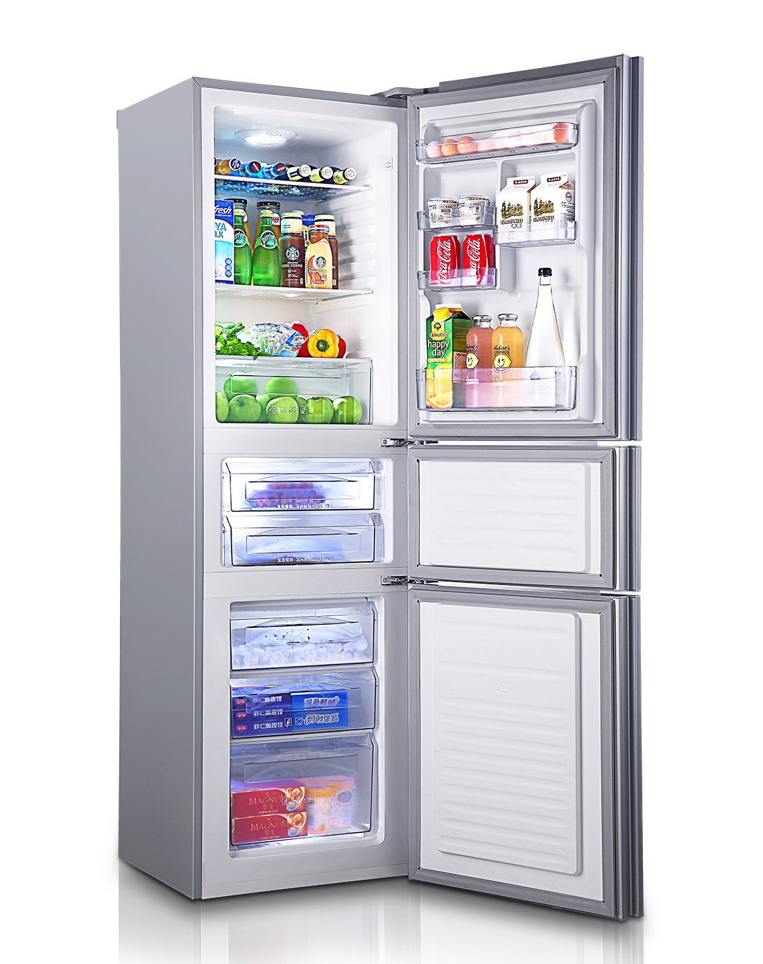 skg电器意式雅典白系列 216升三门电冰箱 skg3538_唯品会