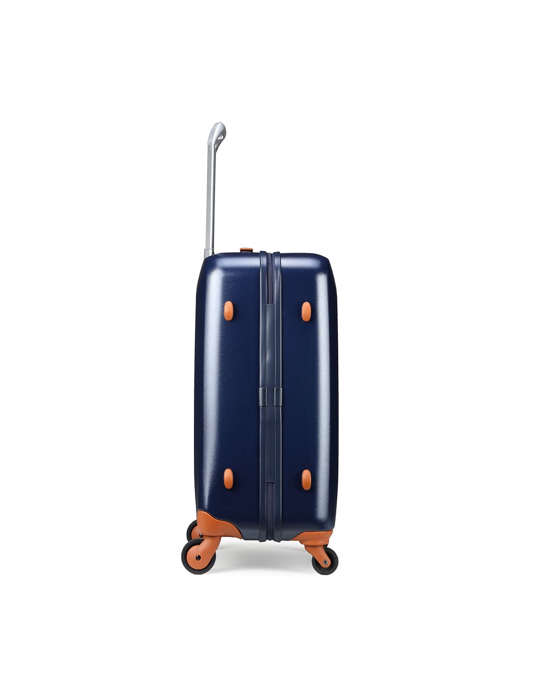 23寸高端深蓝色法国时尚设计配合真皮logo硬箱拉杆箱