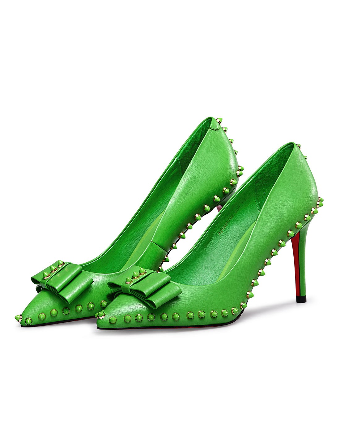 爱米高aimigao女鞋专场 2015春夏新品绿色羊皮浅口单