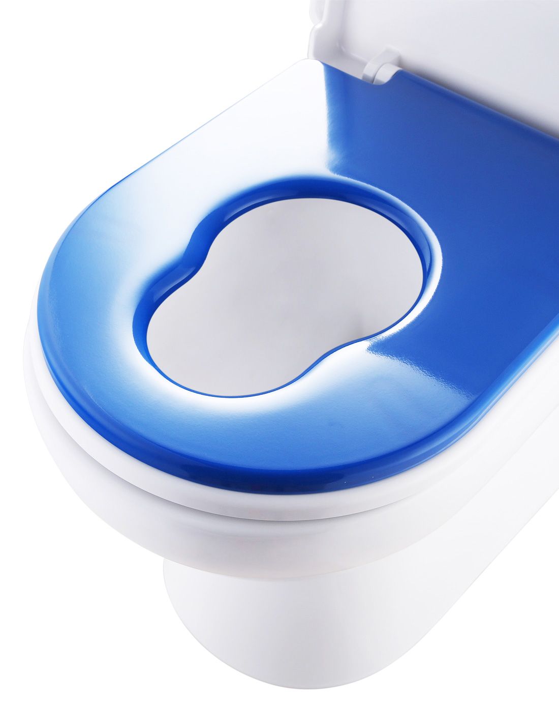 蓝色子母双盖马桶