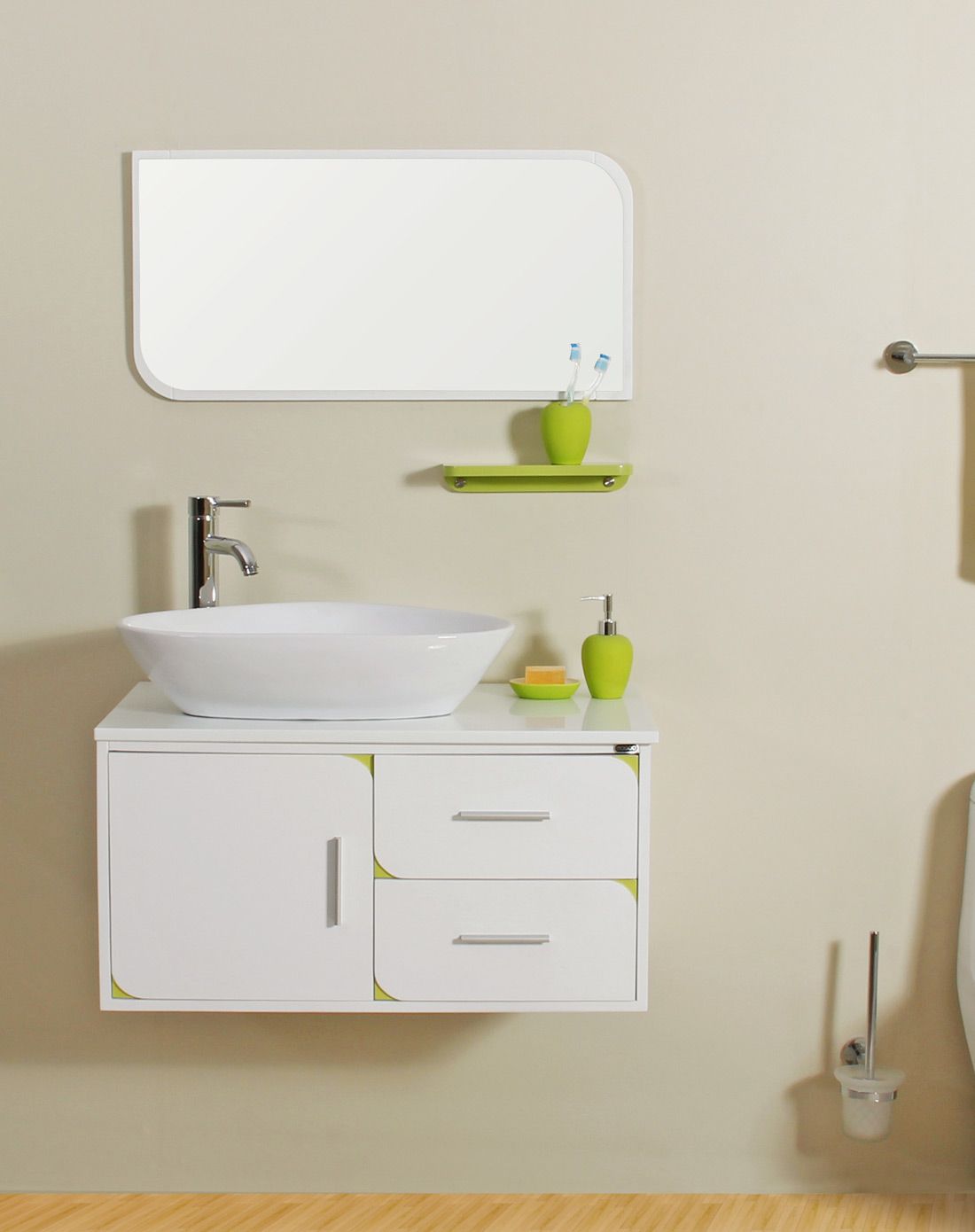 乐谷卫浴专场实木挂墙式分体洗脸盆浴室柜 81cmlg0eg070310_唯品会