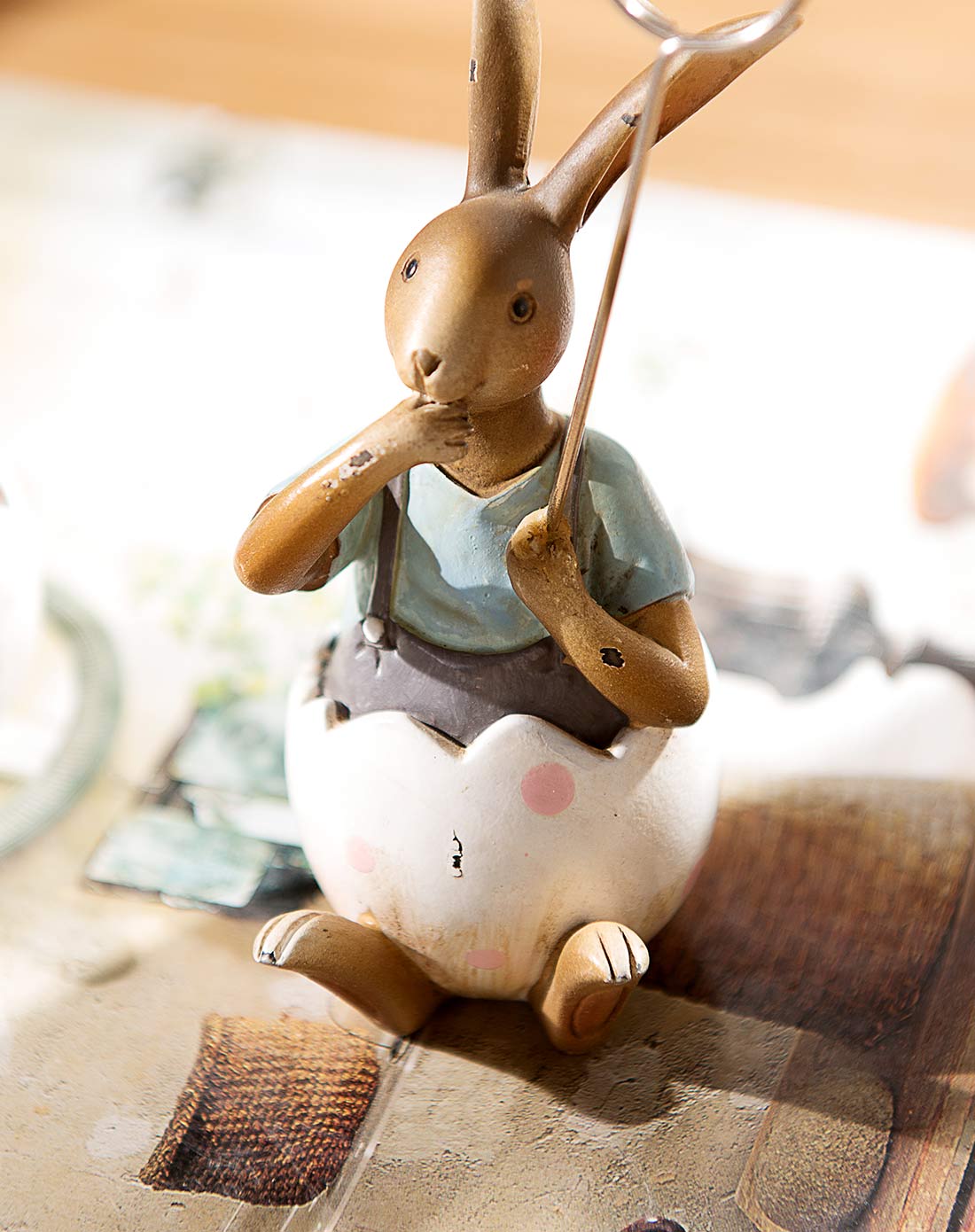 家居装饰品 情侣兔坐姿名片夹1对