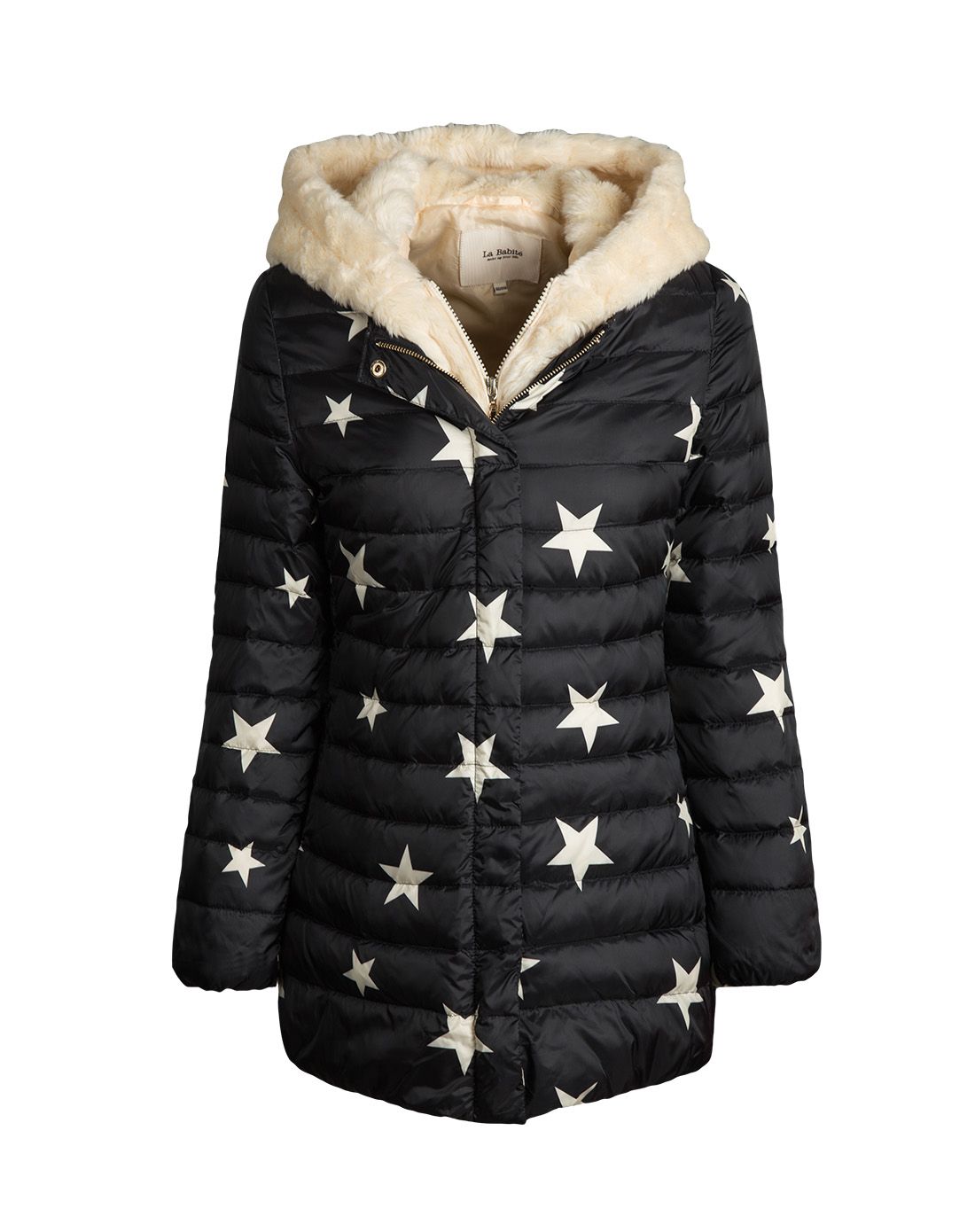 la babite 黑色星星羽绒服两件套