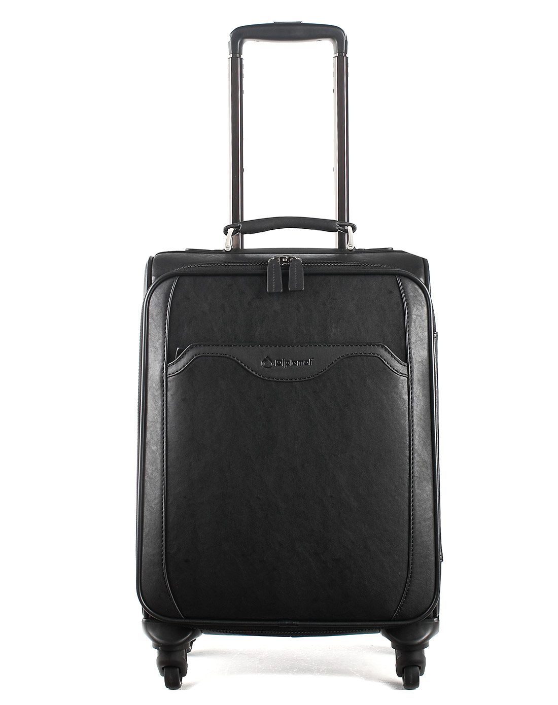 新款黑色皮质万向轮拉杆箱