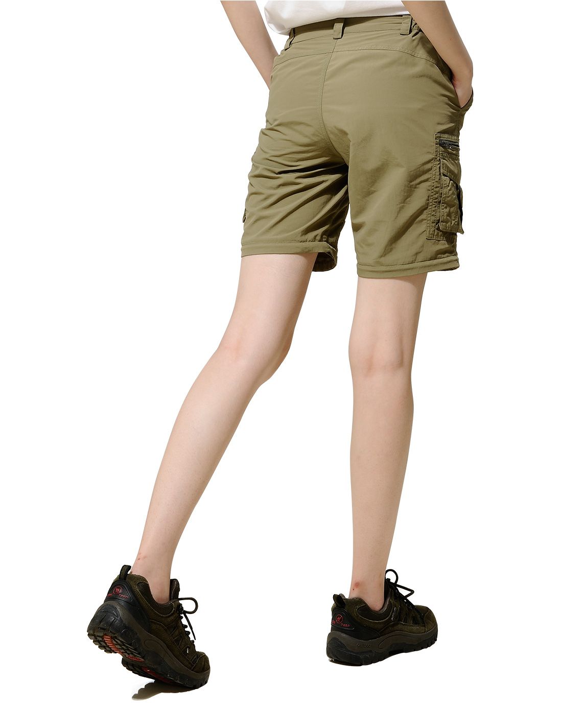 女式浅绿两节速干裤