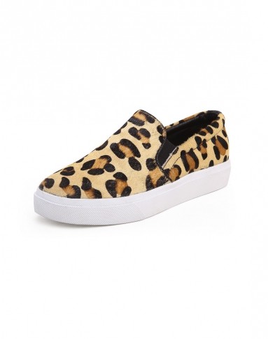 涉趣selftrend涉趣豹纹马毛真皮休闲鞋w5360103_唯品会