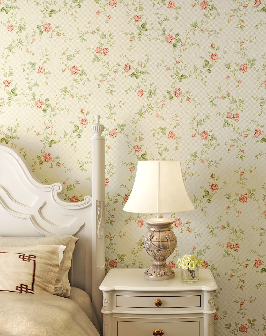 纸尚美学墙纸专场田园清新小碎花温馨靓丽无纺布墙纸rb441060_唯品会