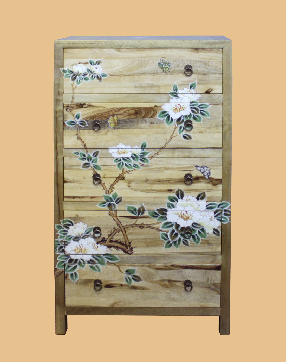 手绘花语香樟木门厅玄关柜a款