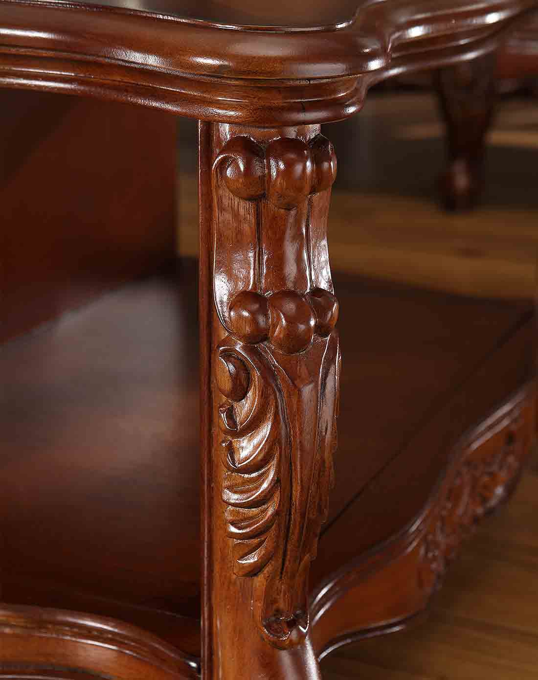 > 美式实木实木雕刻 茶几 f98104