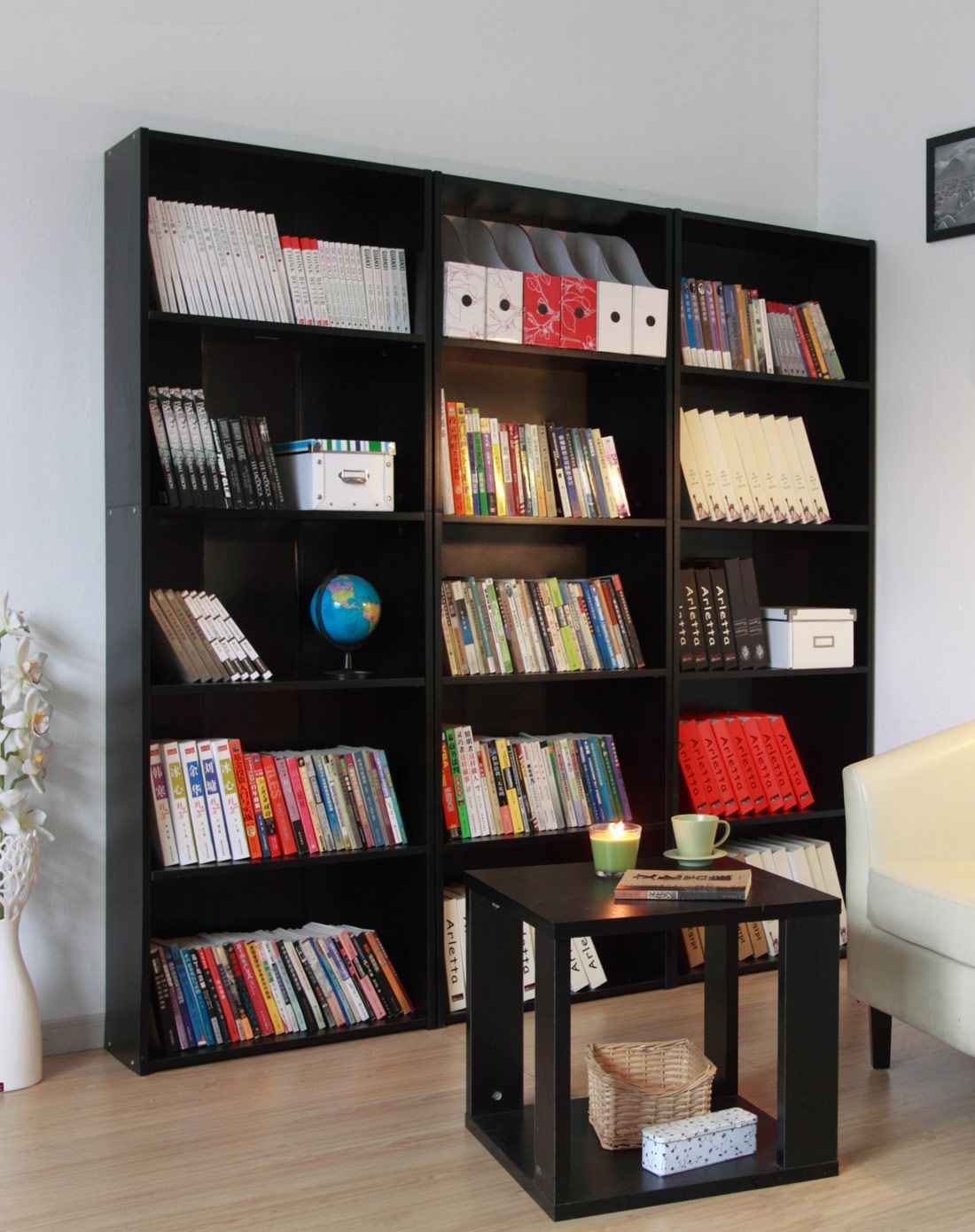 1.8米书柜组合三件套 黑色