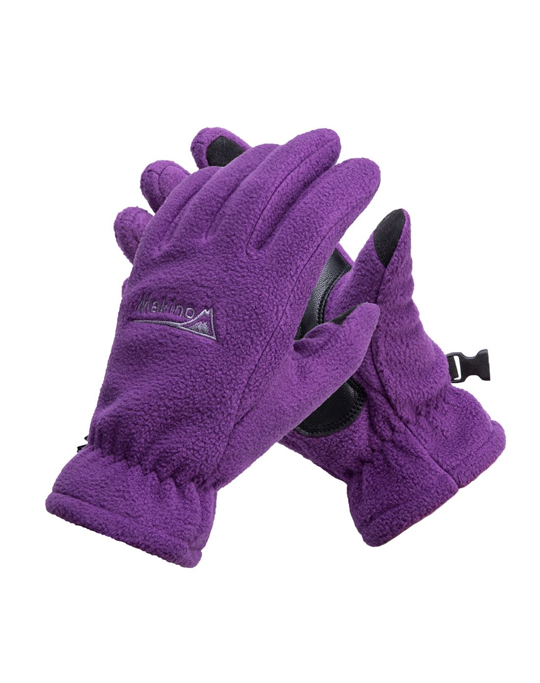 护手保暖可触屏 情侣款紫色抓绒手套