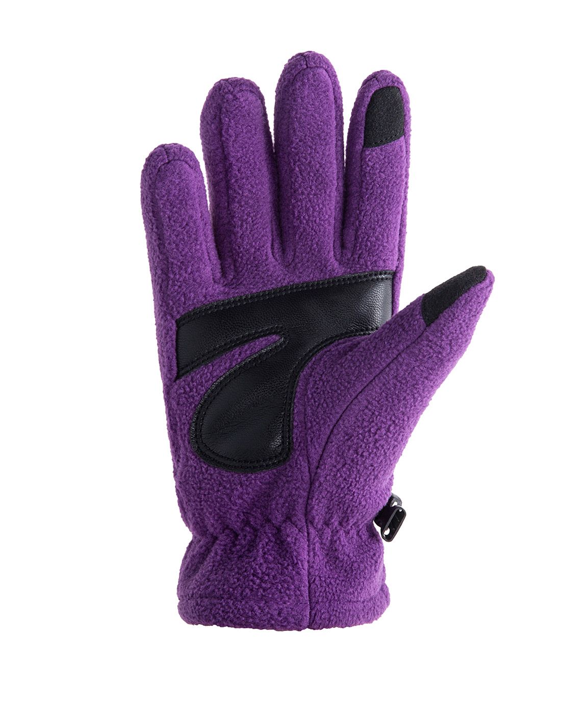 护手保暖可触屏 情侣款紫色抓绒手套