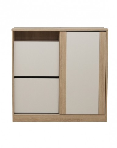 利奥移门鞋柜t100 胡桃木 白色