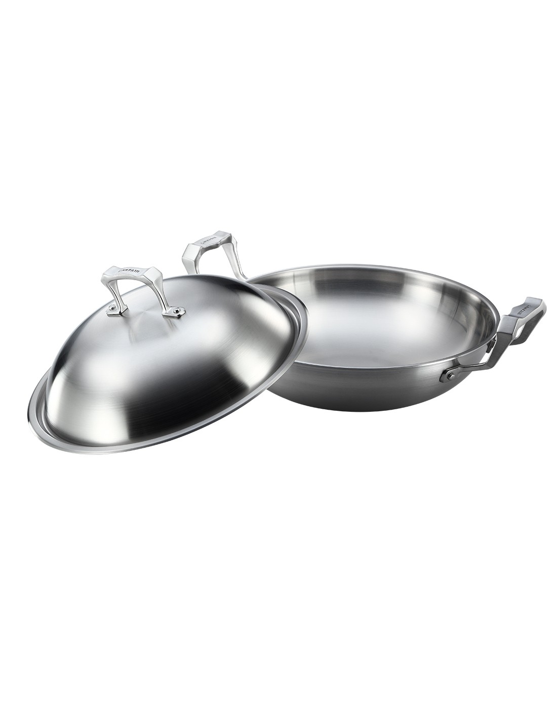 雷特系列三层钢32cm双耳炒锅