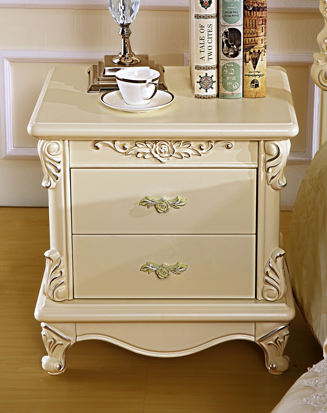 巨宝家具专场欧式象牙白床头柜os-b903_唯品会