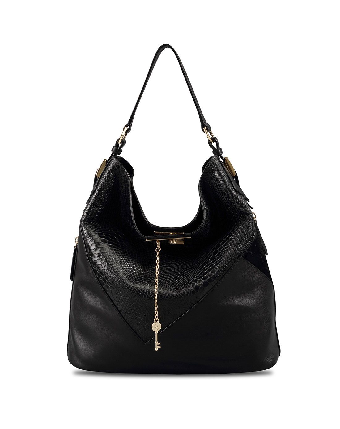 嘉里奥gillivo专柜同步款 黑色单肩牛皮软包时尚蛇纹包6143a35802c00