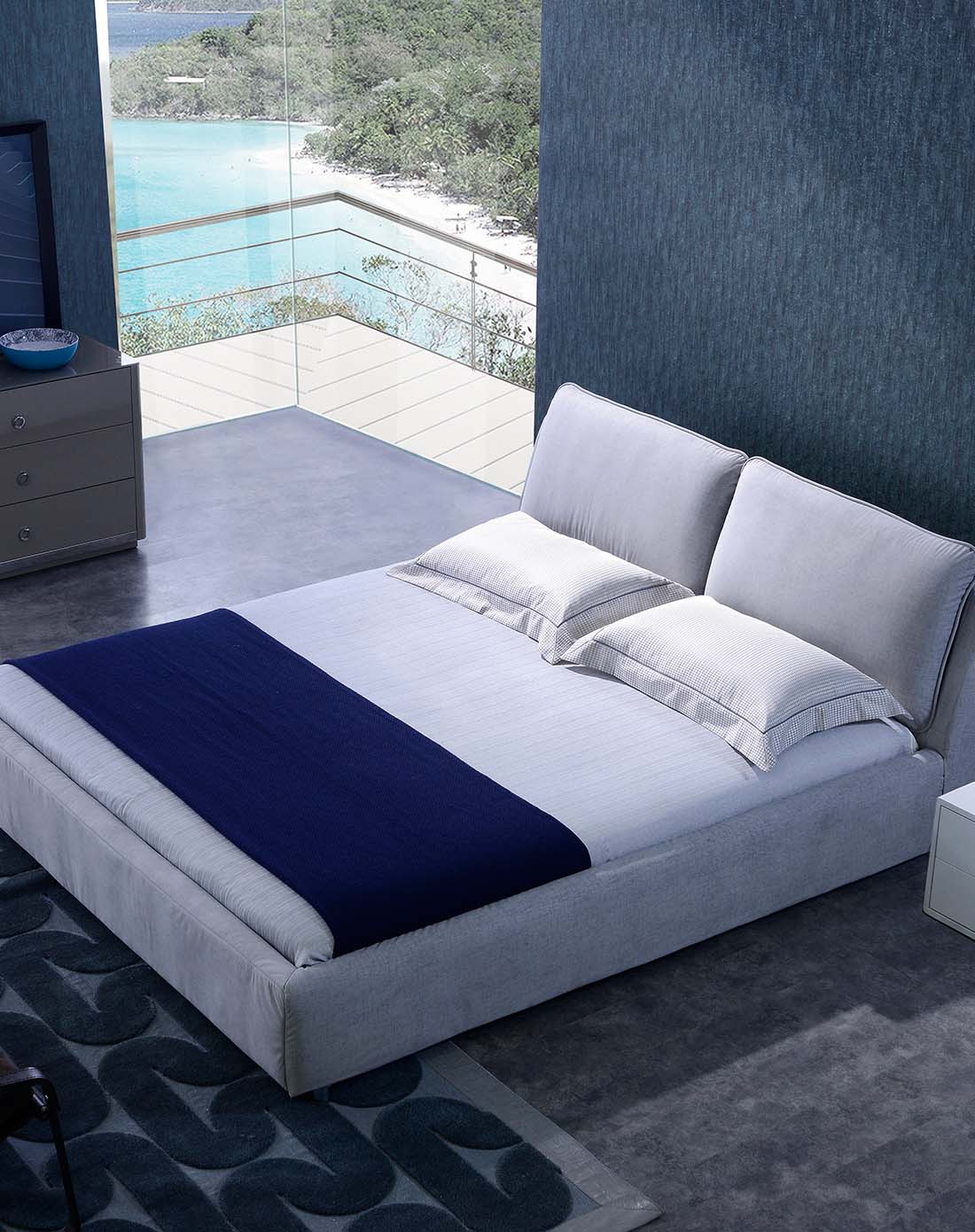 富尔维娅家具专场现代风格时尚布床1.5米次卧单人大床fewy406015_唯品