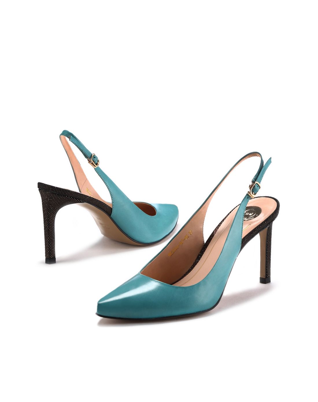 gml&gml studio女鞋gml蓝色意大利进口胎牛皮尖头高跟鞋ymc2604-167