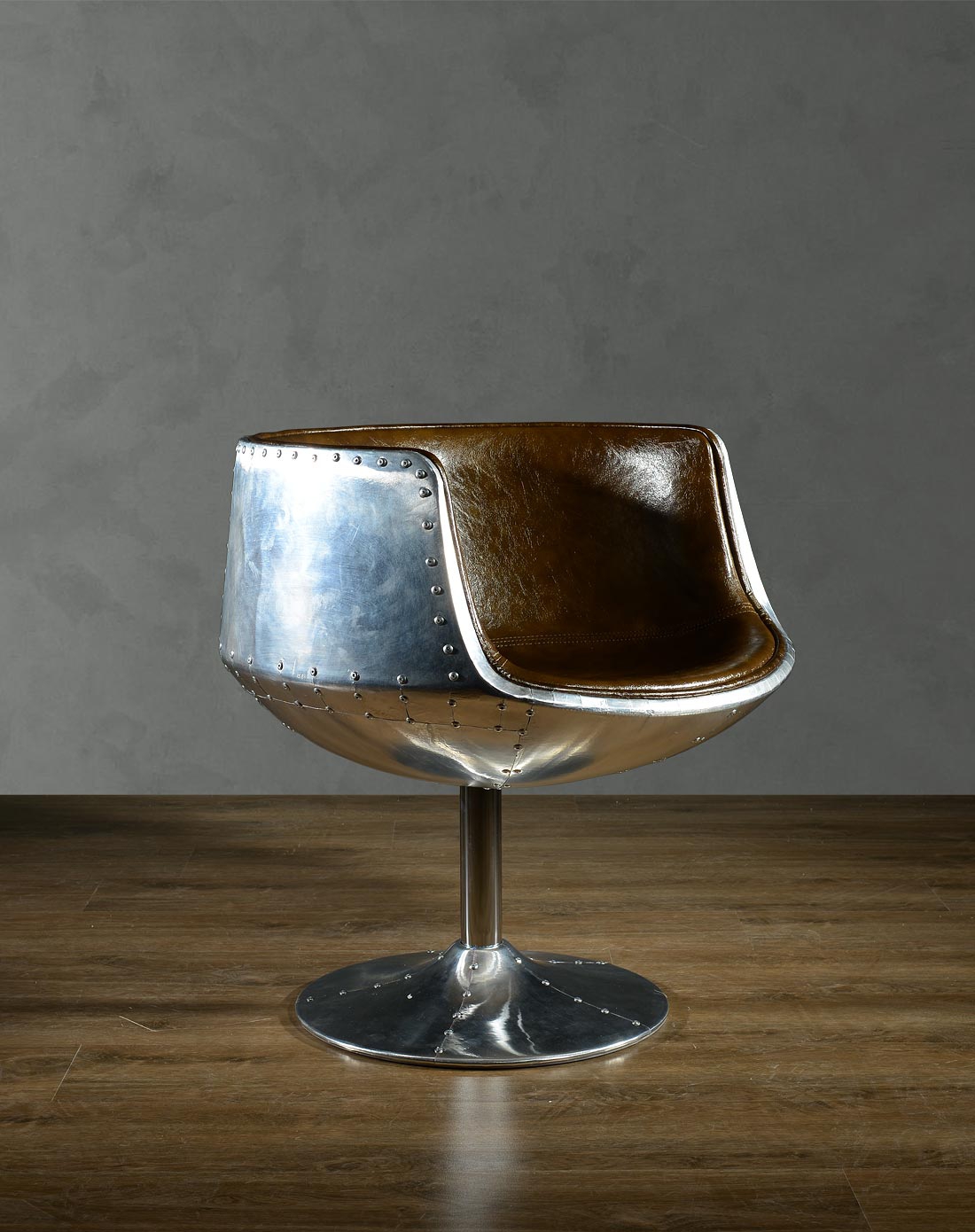 现代风金属家具 芮芬铝皮休闲椅电脑转椅办公椅子 b款