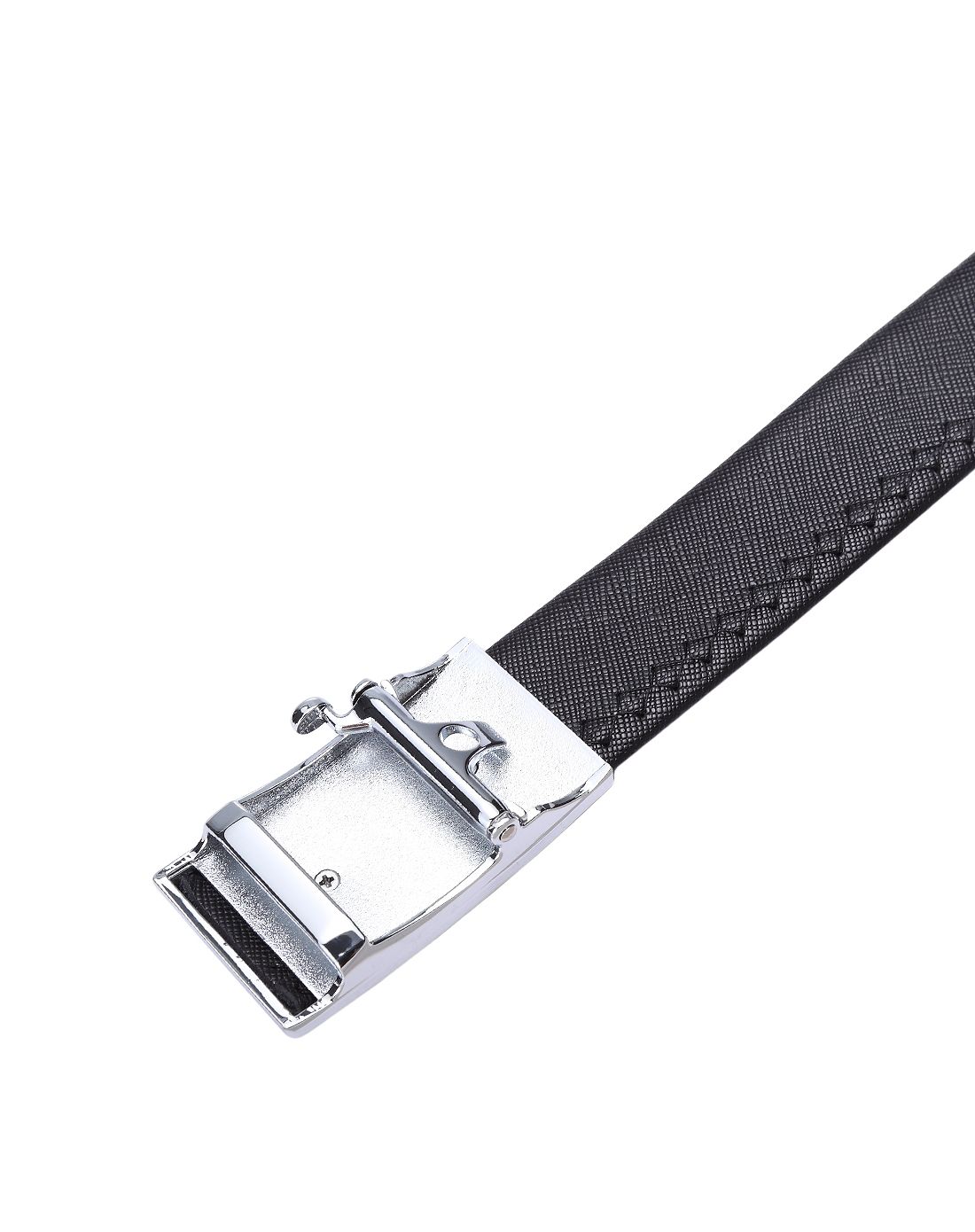 时尚高雅十字纹全皮男士自动扣皮带