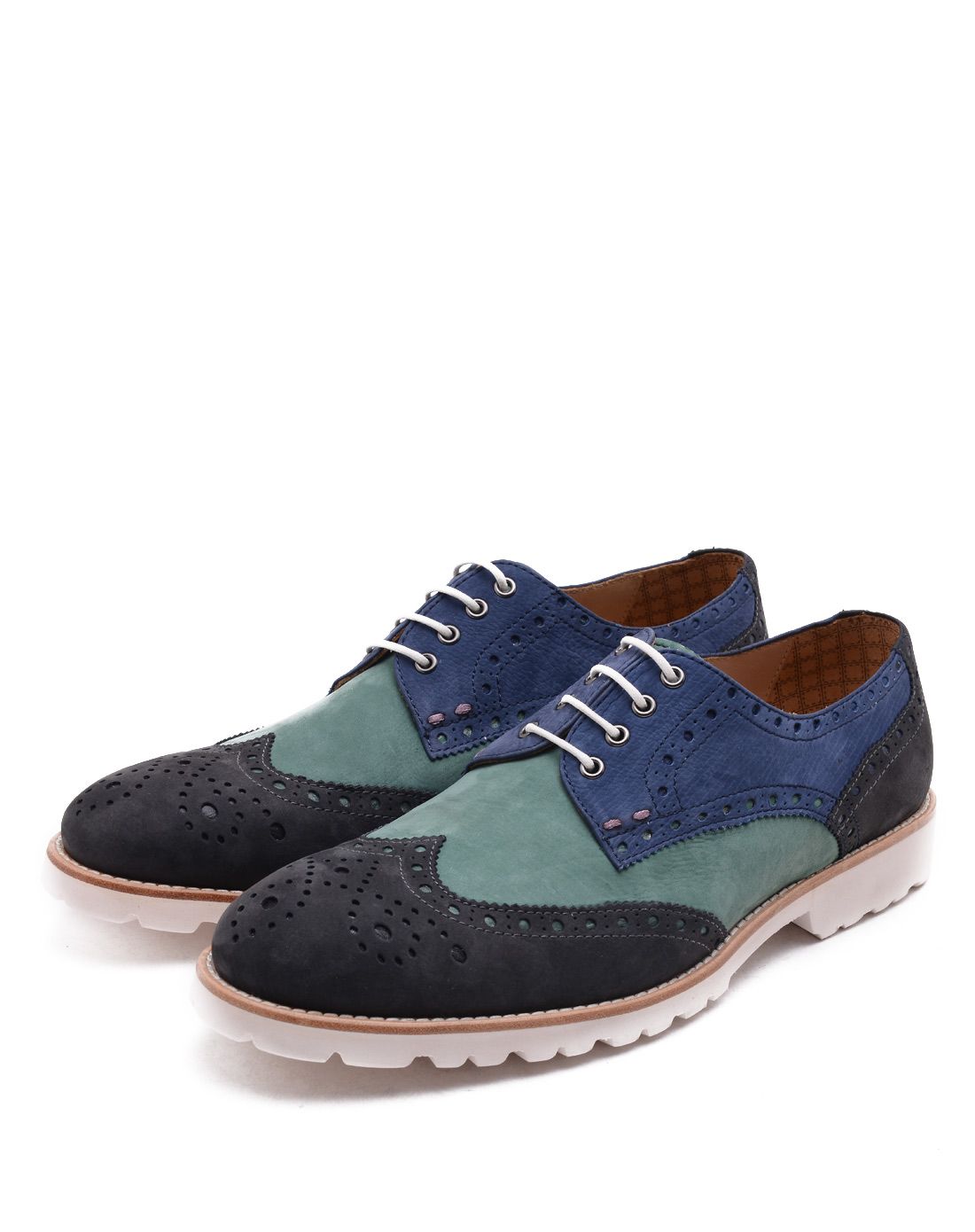 布兰施braun buffel蓝/绿/灰色牛皮商务男鞋b212161171164_唯品会